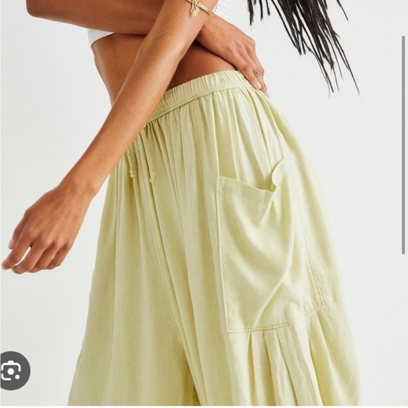 FREE PEOPLE Quinn Culottes In Fava Bean Size Large - Picture 13 of 16